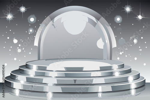 platinum silver stage backdrop elegant luxury event design