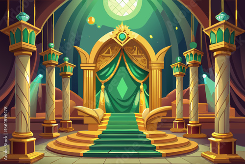 ornate palace throne room gold pillars majestic royal interior