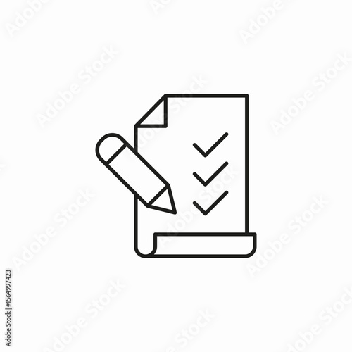checklist document pencil icon sign vector