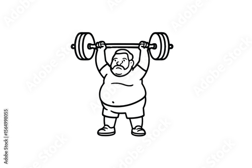 Hand drawn illustrations plus size individuals engaged in sport or fitness activities
