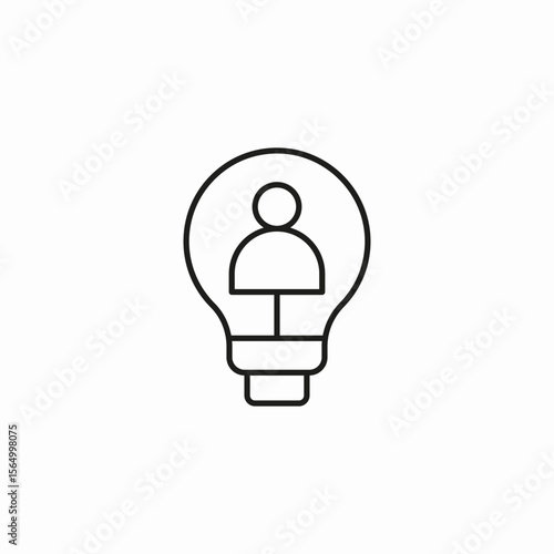 idea person lightbulb icon sign vector