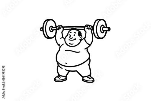 Hand drawn illustrations plus size individuals engaged in sport or fitness activities