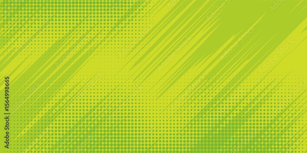Obraz premium Dots halftone green color pattern gradient texture with technology digital background. Dots pop art comics with nature graphic design