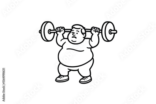 Hand drawn illustrations plus size individuals engaged in sport or fitness activities