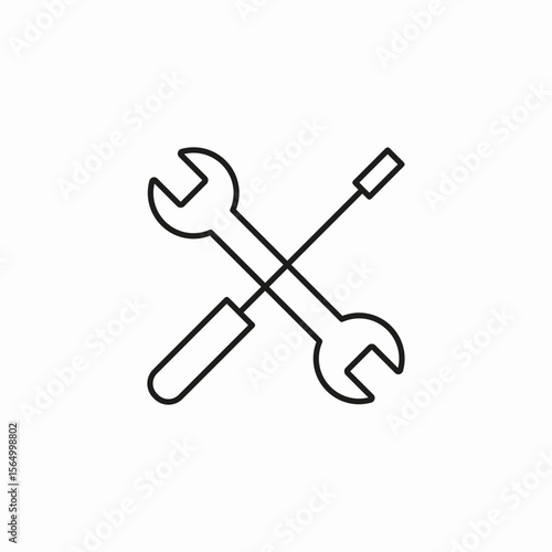 repair tools crossed icon sign vector