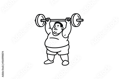 Hand drawn illustrations plus size individuals engaged in sport or fitness activities