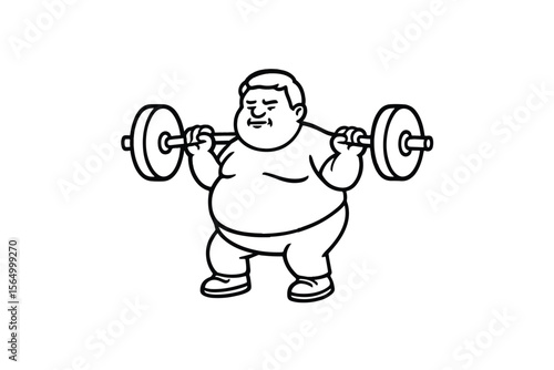 Hand drawn illustrations plus size individuals engaged in sport or fitness activities
