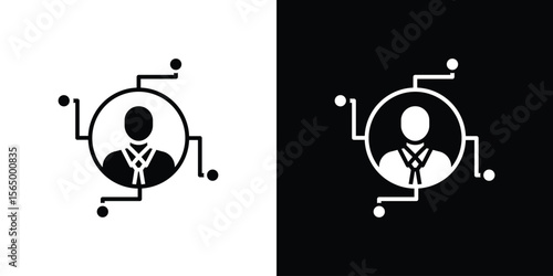 Affiliate marketing icon silhouette vector flat illustration design pack.