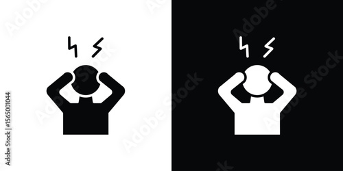 Anxiety icon silhouette vector flat illustration design pack.