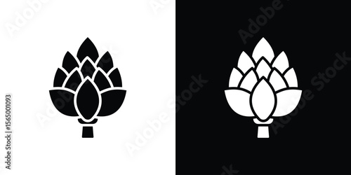 Artichoke icon silhouette vector flat illustration design pack.
