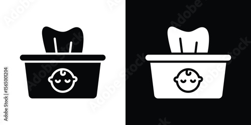 baby wipe icon silhouette vector flat illustration design pack.