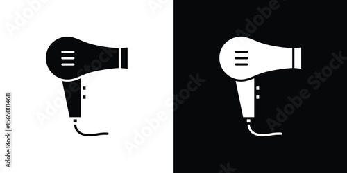 Blow dryer icon silhouette vector flat illustration design pack.
