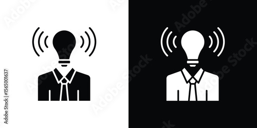 Brand awareness icon silhouette vector flat illustration design pack.