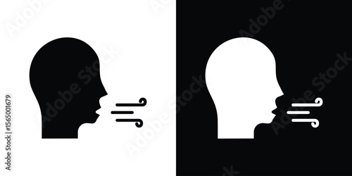 Breath icon silhouette vector flat illustration design pack.
