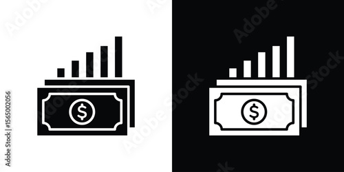 capital gain icon silhouette vector flat illustration design pack.