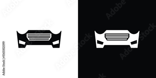 Car bumper icon silhouette vector flat illustration design pack.