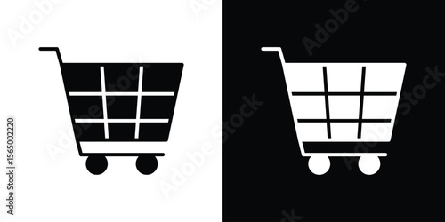 Cart icon silhouette vector flat illustration design pack.