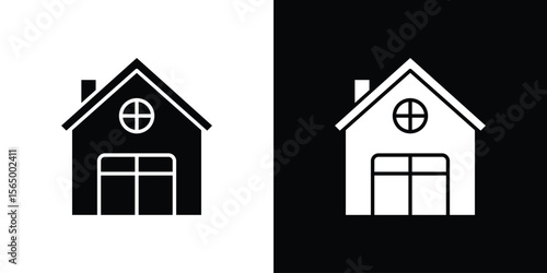 Chalet icon silhouette vector flat illustration design pack.