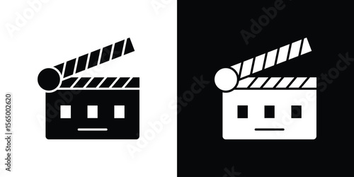 Cinema flapper icon silhouette vector flat illustration design pack.