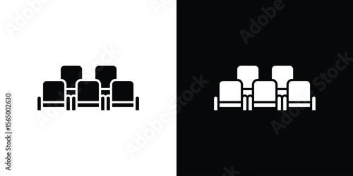 Cinema seat icon silhouette vector flat illustration design pack.