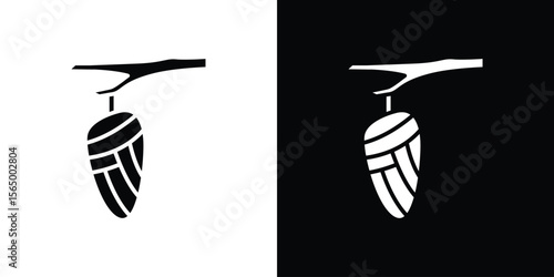 Cocoon icon silhouette vector flat illustration design pack.