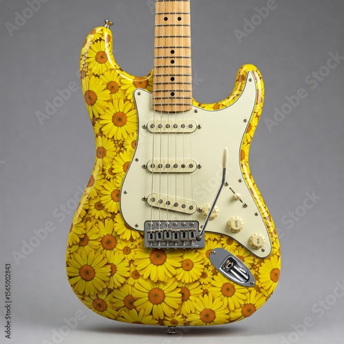 Yellow Daisies Guitar Design