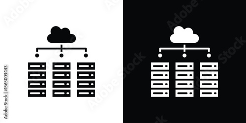 Data center icon silhouette vector flat illustration design pack.