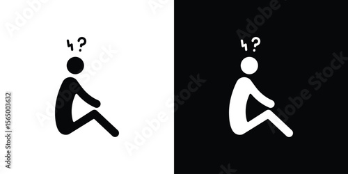 Depression icon silhouette vector flat illustration design pack.