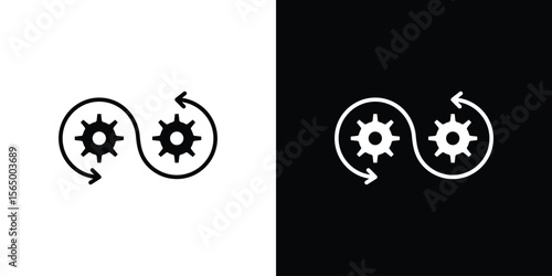 Devops icon silhouette vector flat illustration design pack.