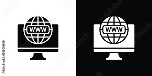 Domain icon silhouette vector flat illustration design pack.