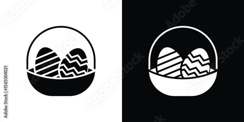 Easter eggs icon silhouette vector flat illustration design pack.