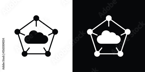 edge computing icon silhouette vector flat illustration design pack.