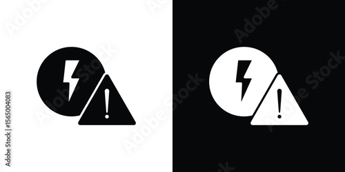 Electric Problem icon silhouette vector flat illustration design pack.