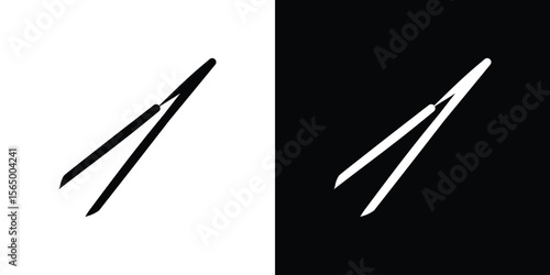 Eyebrow tweezers icon silhouette vector flat illustration design pack.
