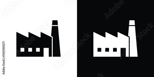 Factory icon silhouette vector flat illustration design pack.