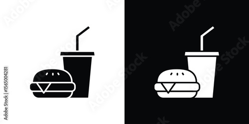 Fast food icon silhouette vector flat illustration design pack.