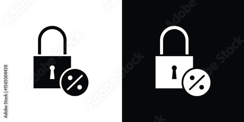 Fixed rate mortgage icon silhouette vector flat illustration design pack.