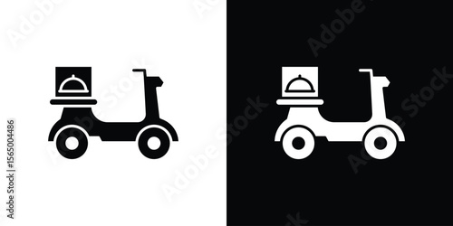 Food delivery icon silhouette vector flat illustration design pack.