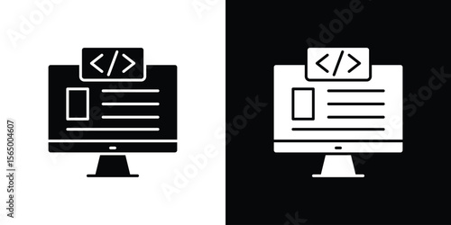 Front end icon silhouette vector flat illustration design pack.