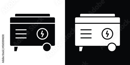 Generator icon silhouette vector flat illustration design pack.