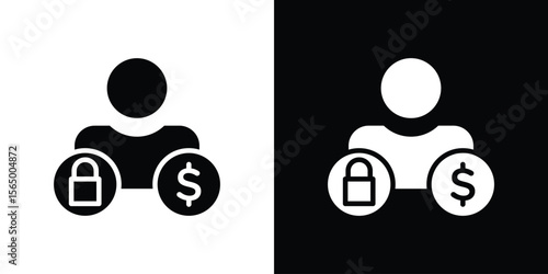 Guarantor icon silhouette vector flat illustration design pack.