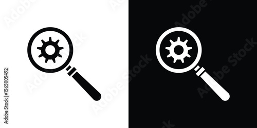 Investigate icon silhouette vector flat illustration design pack.
