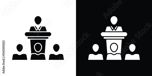 Lecture icon silhouette vector flat illustration design pack.