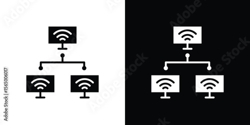Local network icon silhouette vector flat illustration design pack.
