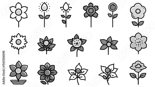 花とオブジェクトアイコンセット｜Flower and Object Icon Set