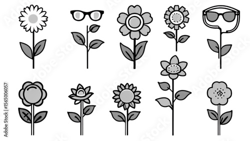 花とオブジェクトアイコンセット｜Flower and Object Icon Set