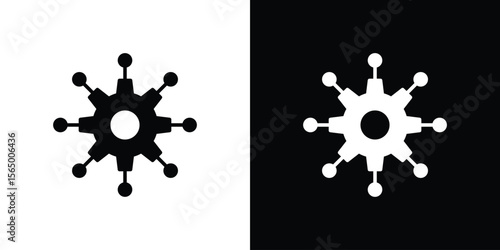 Microservices icon silhouette vector flat illustration design pack.