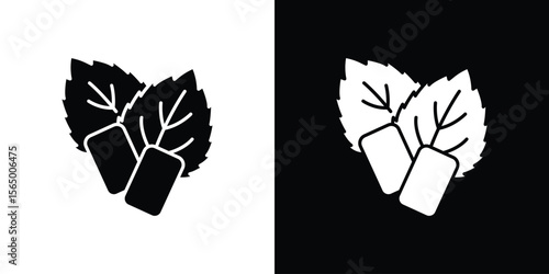 Mint gum icon silhouette vector flat illustration design pack.