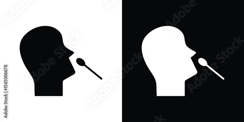 Nasal swab icon silhouette vector flat illustration design pack.
