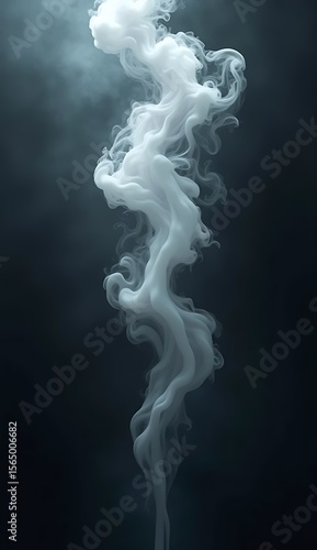 Wispy white smoke swirling against dark background vapor grey